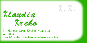 klaudia krcho business card